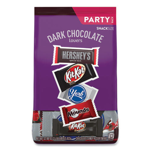 Paquete de fiesta tamaño bocadillo para amantes del chocolate oscuro, bolsa de 32.89 oz, aproximadamente 60 piezas