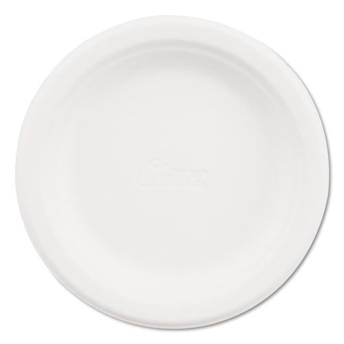 Vajilla de papel, plato de 3 compartimentos, 9.25" de diámetro, blanco, 500/cartón