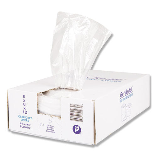 Ice Bucket Liner Bags, 3 Qt, 0.24 Mil, 12" X 12", Clear, 1,000/carton