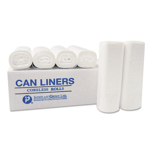 Low-density Commercial Can Liners, 60 Gal, 0.7 Mil, 38" X 58", White, 25 Bags/roll, 4 Rolls/carton