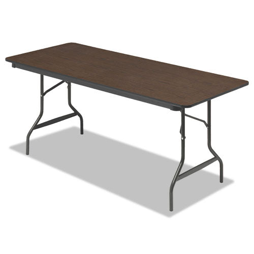 Officeworks Classic Wood-laminate Folding Table, Curved Legs, Rectangular, 72w X 30d X 29h, Walnut