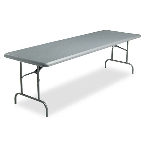 Indestructable Industrial Folding Table, Rectangular Top, 1,200 Lb Capacity, 96w X 30d X 29h, Charcoal