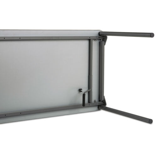 Maxx Legroom Wood Folding Table, Rectangular Top, 72w X 30d X 29.5h, Walnut/charcoal