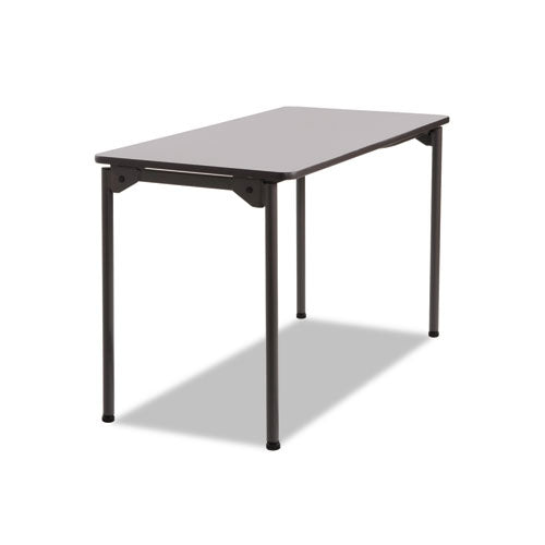 Maxx Legroom Wood Folding Table, Rectangular Top, 72w X 30d X 29.5h, Walnut/charcoal