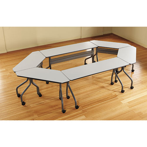 Officeworks Mobile Training Table, Rectangular, 72w X 18d X 29h, Gray/charcoal