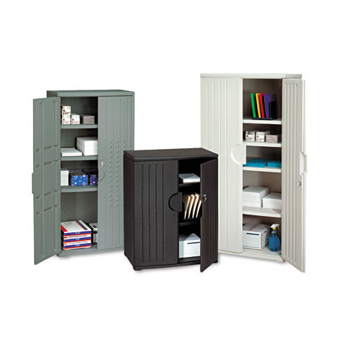 Rough N Ready Storage Cabinet, Two-shelf, 36w X 22d X 46h, Black