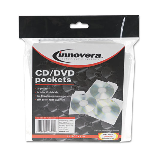 Estuches para cd/dvd, capacidad para 1 disco, transparente, 25/paquete