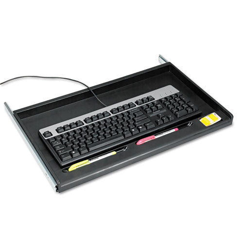 Cajón estándar para teclado debajo del escritorio, 21.38" de ancho x 12.88" de profundidad, negro