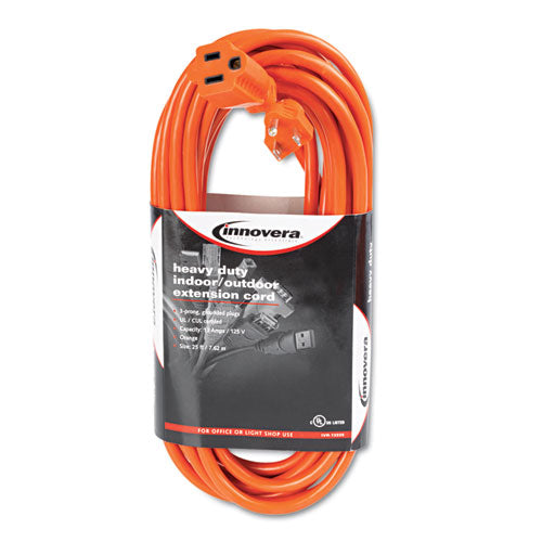 Cable de extensión para interior/exterior, 25 pies, 13 A, naranja