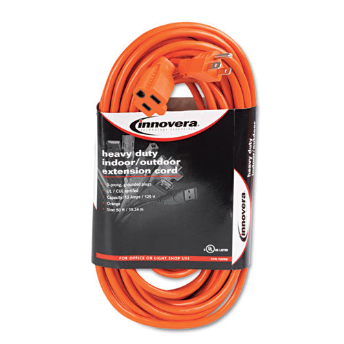Cable de extensión para interior/exterior, 50 pies, 13 A, naranja