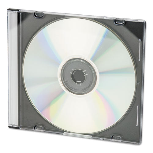 Estuches finos para cd/dvd, transparente/negro, 25/paquete