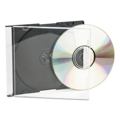 Estuches finos para cd/dvd, transparentes/negros, 50/paquete