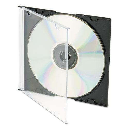 Estuches finos para cd/dvd, transparentes/negros, 50/paquete