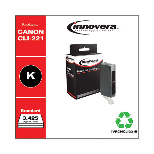 Remanufactured Black Ink, Replacement For Cli-221bk (2946b001), 3,425 Page-yield