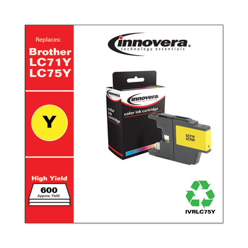 Remanufactured Yellow High-yield Ink, Replacement For Lc75y, 600 Page-yield
