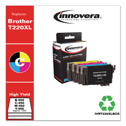 Remanufactured Black/cyan/magenta/yellow Ink, Replacement For T220xl (t220xl120/220/320/420), 500/450 Page-yield