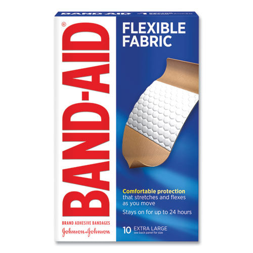 Vendas adhesivas extra grandes de tela flexible, 1,75 x 4, 10/caja