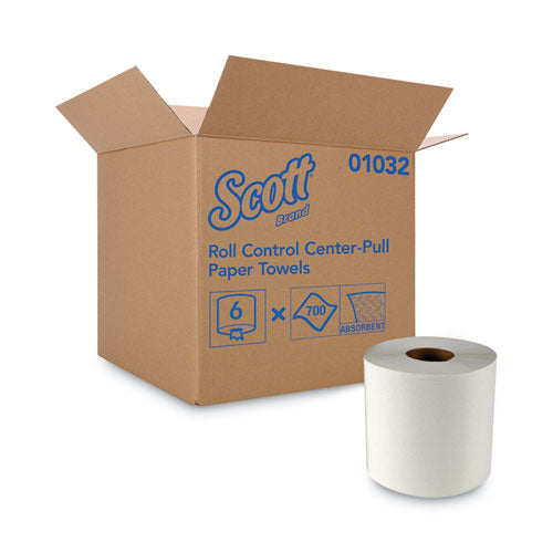 Essential Roll Control Center-pull Towels, 1-ply, 8 X 12, White, 700/roll, 6 Rolls/carton