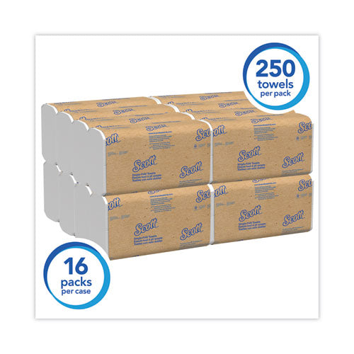 Toallas esenciales de un solo pliegue, bolsillos absorbentes, 9,3 X 10,5, 250/paquete, 16 paquetes/caja