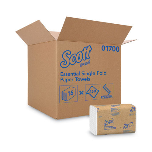Toallas esenciales de un solo pliegue, bolsillos absorbentes, 9,3 X 10,5, 250/paquete, 16 paquetes/caja