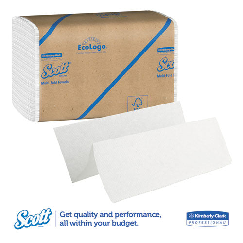 Toallas multiplegadas Essential, bolsillos absorbentes, 1 capa, 9,2 X 9,4, blancas, 250/paquetes, 16 paquetes/cartón