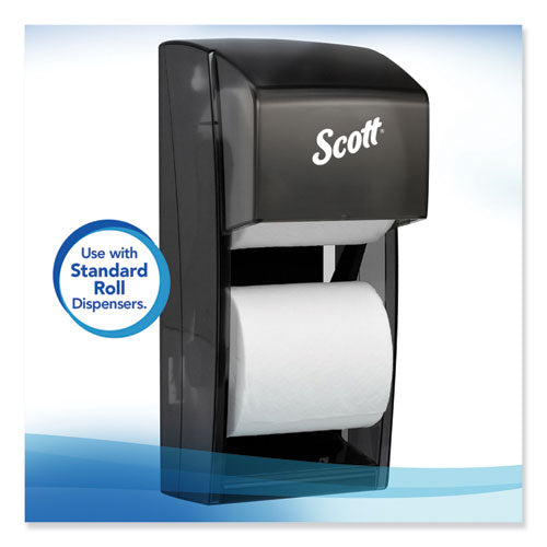 Rollo de papel higiénico estándar esencial para empresas, caja fuerte séptica, 1 capa, blanco, 1210 hojas/rollo, 80 rollos/cartón