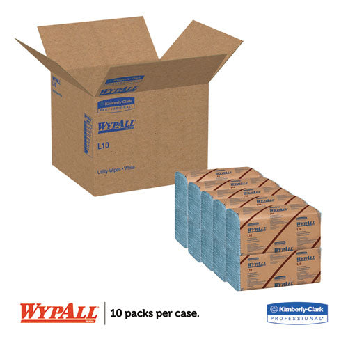 Toallas para parabrisas L10, 1 capa, 9.1 X 10.25, azul claro, 224/paquete, 10 paquetes/caja