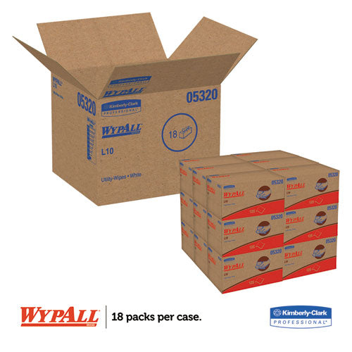 Toallas L10, caja desplegable, 1 capa, 9 X 10,5, blancas, 125/caja, 18 cajas/cartón