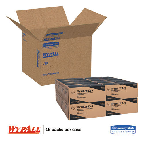 Caja desplegable de toallas L10, 1 capa, 12 x 10,25, blanco, 125/caja, 18 cajas/cartón