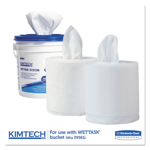 Toallitas Power Clean para solventes Wettask Sistema de limpieza en húmedo personalizable, solo toallitas, 9 x 15, blanco, 275/rollo, 2 rollos/caja