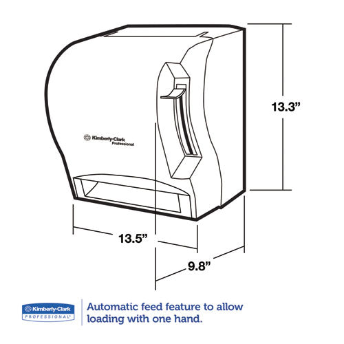 Dispensador de toallas en rollo Lev-r-matic, 13.3 x 9.8 x 13.5, ahumado