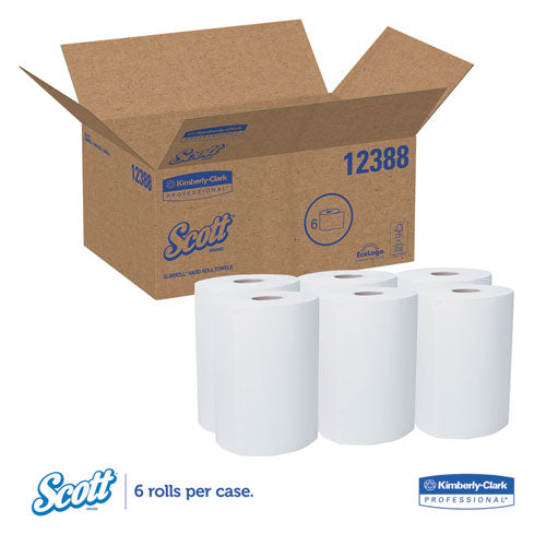 Toallas Control Slimroll, bolsillos absorbentes, 8" x 580 pies, blancas, 6 rollos/cartón