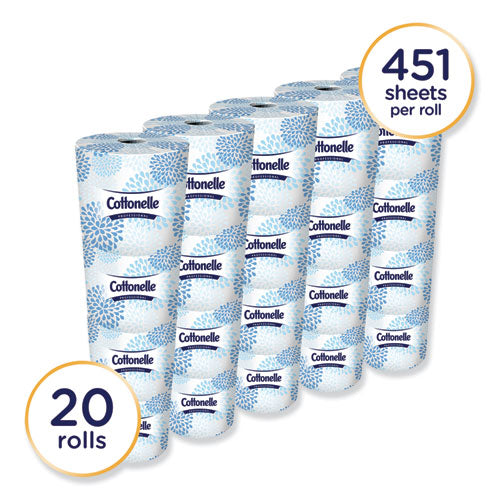 2-ply Bathroom Tissue, Septic Safe, White, 451 Sheets/roll, 20 Rolls/carton