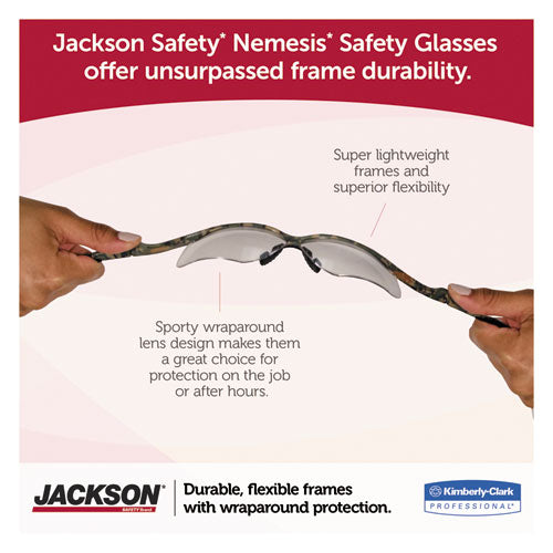 Gafas de seguridad Nemesis, marco negro, lente de espejo azul