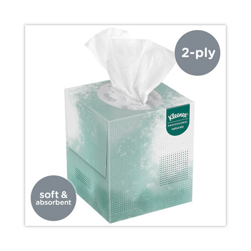 Naturals Facial Tissue For Business, Boutique Pop-up Box, 2 capas, blanco, 90 hojas/caja, 36 cajas/cartón