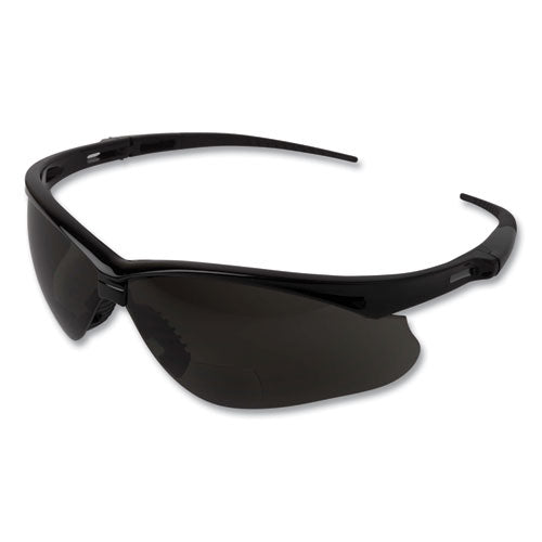 Gafas de seguridad V60 Nemesis Rx Reader, marco negro, lentes ahumados, fuerza de dioptría de +2.5, 6/caja