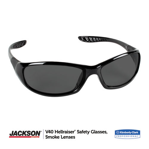 Gafas de seguridad V40 Hellraiser, marco negro, lentes ahumados