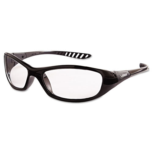 V40 Hellraiser Safety Glasses, Black Frame, Clear Anti-fog Lens