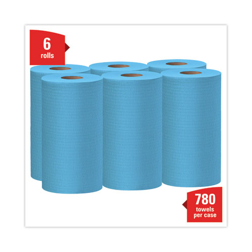 Paños de limpieza general X60, rollo pequeño, 13,5 x 19,6, azul, 130/rollo, 6 rollos/cartón
