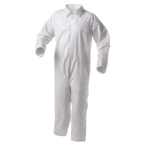 A35 Liquid And Particle Protection Coveralls, Zipper Front, 2x-large, White, 25/carton