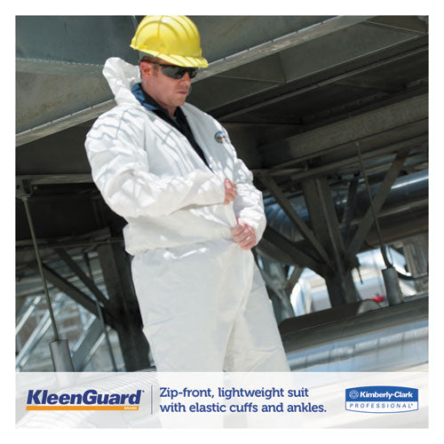 A35 Liquid And Particle Protection Coveralls, Zipper Front, Hooded, Elastic Wrists And Ankles, X-large, White, 25/carton