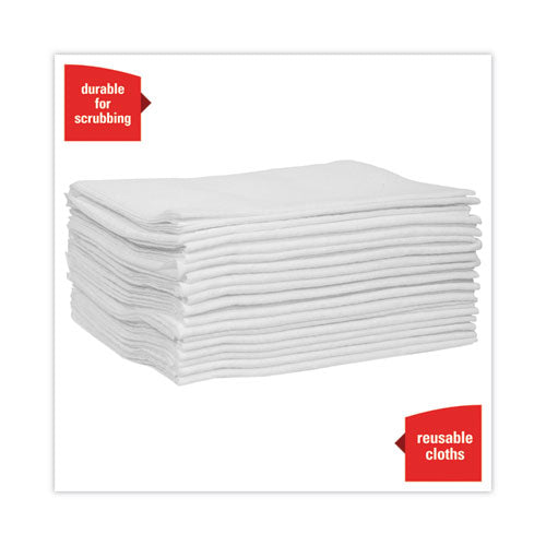 Power Clean X80 Heavy Duty Cloths, 1/4 Fold, 12.5 X 12, White, 50/box, 4 Boxes/carton