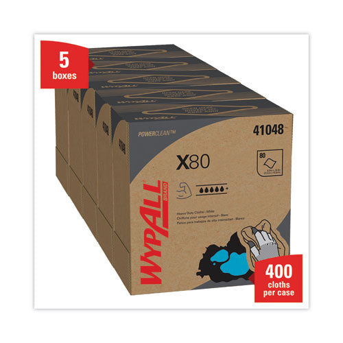 Paños X80, Hydroknit, caja desplegable, 8,34 x 16,8, blanco, 80/caja, 5 cajas/cartón