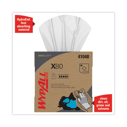 Paños X80, Hydroknit, caja desplegable, 8,34 x 16,8, blanco, 80/caja, 5 cajas/cartón