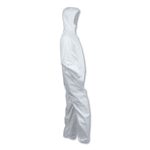 A40 Elastic-cuff And Ankle Hooded Coveralls, 4x-large, White, 25/carton