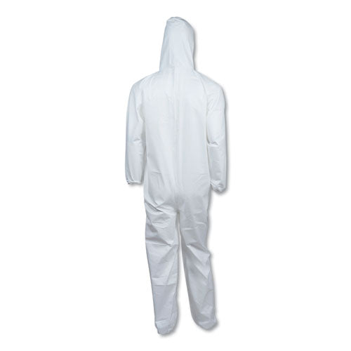 A40 Elastic-cuff And Ankle Hooded Coveralls, 4x-large, White, 25/carton
