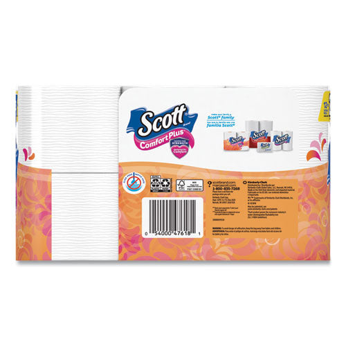 Papel higiénico Comfortplus, rollo doble, papel higiénico, caja fuerte séptica, 1 capa, blanco, 231 hojas/rollo, 12 rollos/paquete, 4 paquetes/cartón