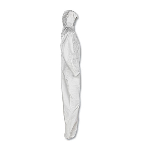 A20 Overoles con capucha elásticos en la espalda, puños y tobillos, 4x-grande, blanco, 20/caja