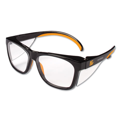 Gafas de seguridad Maverick, negras, marco de policarbonato, lentes transparentes, 12/caja