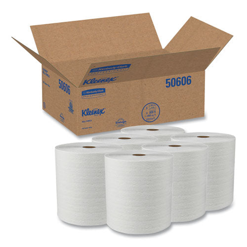 Hard Roll Paper Towels With Premium Absorbency Pockets, 1-ply, 8" X 600 Ft, 1.75" Core, White, 6 Rolls/carton